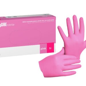 Rosa S 100 pezzi guanti in nitrile senza polvere EasyCare
